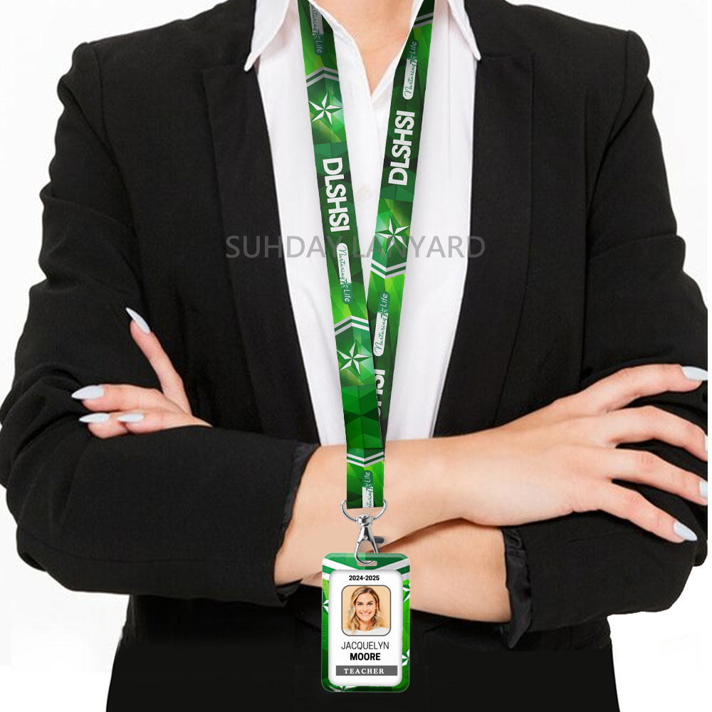 客製熱轉印/全彩識別證帶搭配硬卡推式證件套圖片3